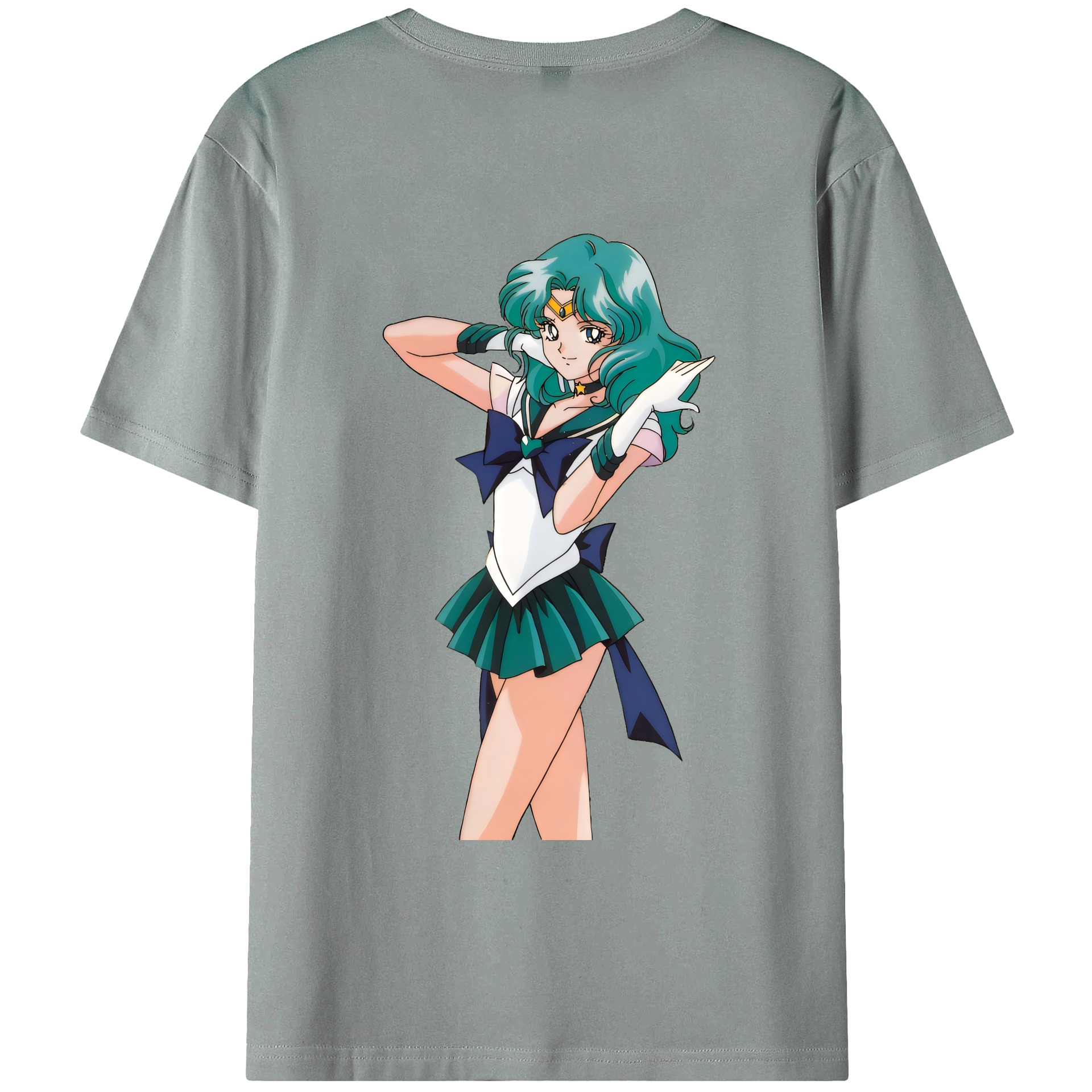 （画像用） 美少女戦士セーラームーン 海王 みちる（かいおう みちる） Sailor Moon Kaiou Michiru 綿100％ メンズ半袖Tシャツ（バックプリント） 通気性